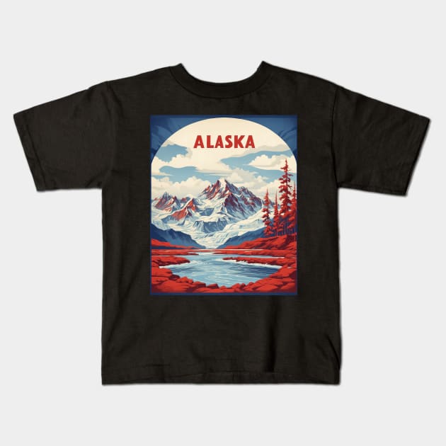 Alaska United States of America Tourism Vintage Poster Kids T-Shirt by TravelersGems